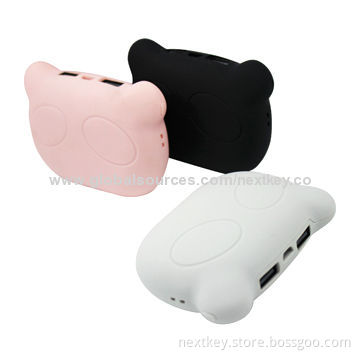 Private Model Power Station for iPhone, 4000mAh Capacity with Dual-USB, Sized 10*7*3.2cm
